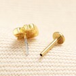 View of post and stud details on back of earring