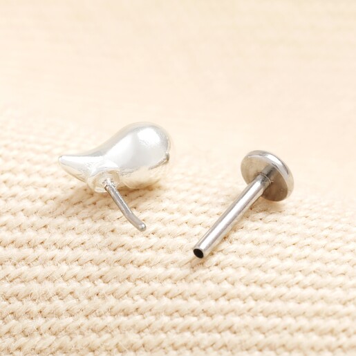 Back of Sterling Silver Teardrop Piercing Earring