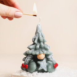 Ivyline Christmas Tree Gnome Candle
