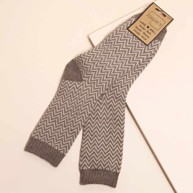Jess & Lou Cappuccino Herringbone Cosy Men’s Socks