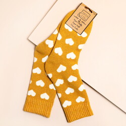 Jess & Lou Gold Heart Ribbed Socks