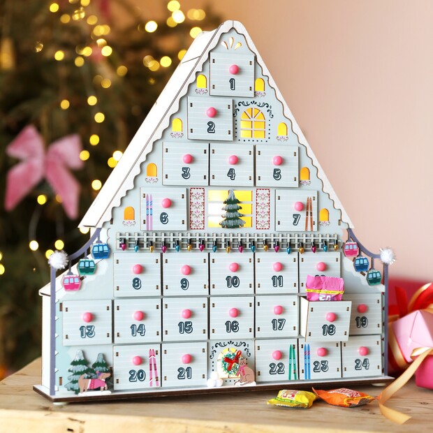Fill Your Own LED Ski Chalet Advent Calendar