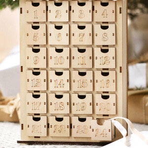 Wooden Advent With Cutout Top