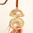 Amber Opening Round Bauble with Gold TrimAmber Opening Round Bauble with Gold Trim