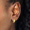 Sterling Silver Half Moon Drop Earrings in Gold on Model