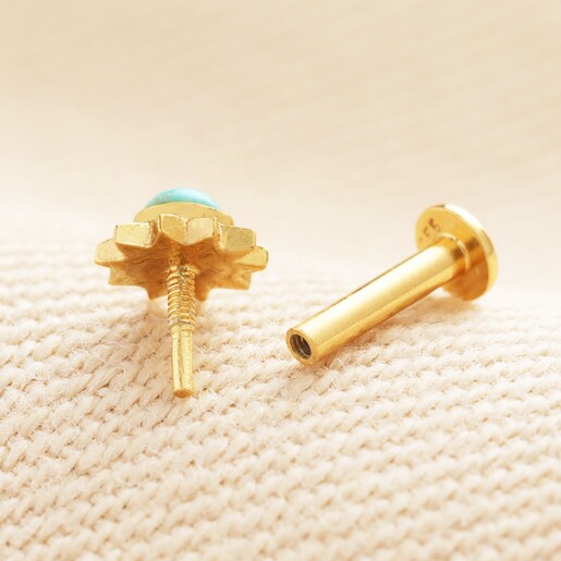 Sterling Silver Blue Sun Piercing Earring