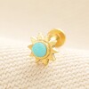 Sterling Silver Blue Sun Piercing Earring