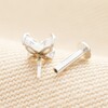 Sterling Silver Crystal Butterfly Piercing Earring