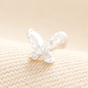 Sterling Silver Crystal Butterfly Piercing