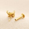 Sterling Silver Crystal Butterfly Piercing Earring in Gold