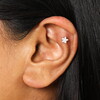 Sterling Silver Crystal Flower Piercing Earring
