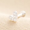 Sterling Silver Crystal Heart Piercing Earring