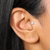 Sterling Silver Crystal Heart Piercing Earring