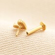 Sterling Silver Crystal Heart Piercing Earring in Gold