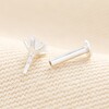 Sterling Silver Crystal Star Piercing Earring