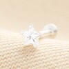 Sterling Silver Crystal Star Piercing Earring