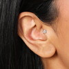 Sterling Silver Crystal Tiny Flower Piercing Earring in Gold