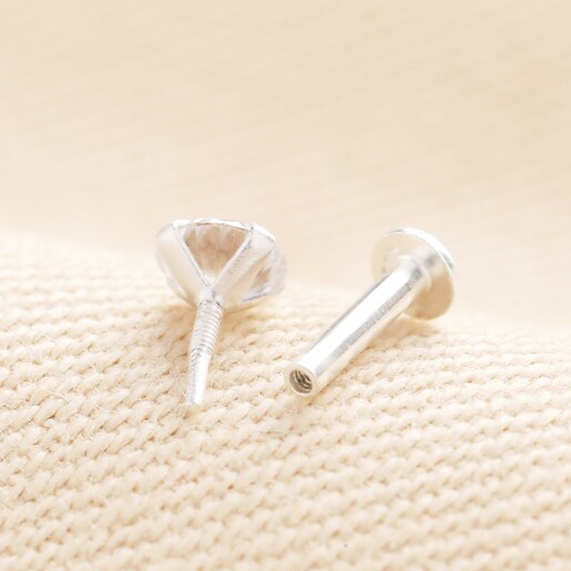 Sterling Silver Diamante Crystal Piercing Earring 