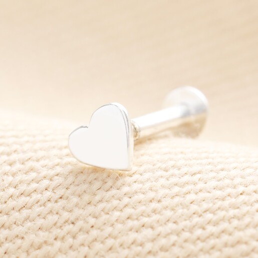 Sterling Silver Heart Piercing Earring