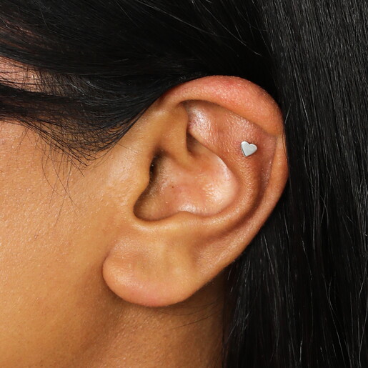 Sterling Silver Heart Piercing Earring