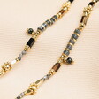 lack and Grey Beaded Pendant Necklacelack and Grey Beaded Pendant Necklace