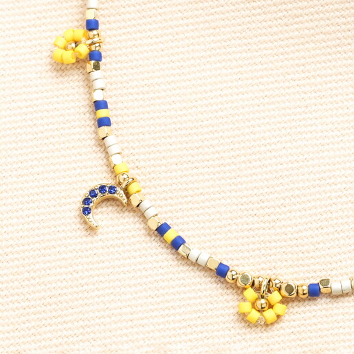 Blue and Yellow Drawstring Bracelet