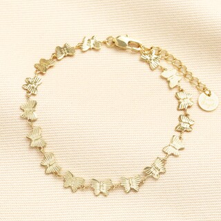 Stainless Steel Butterfly Chain Bracelet in Gold