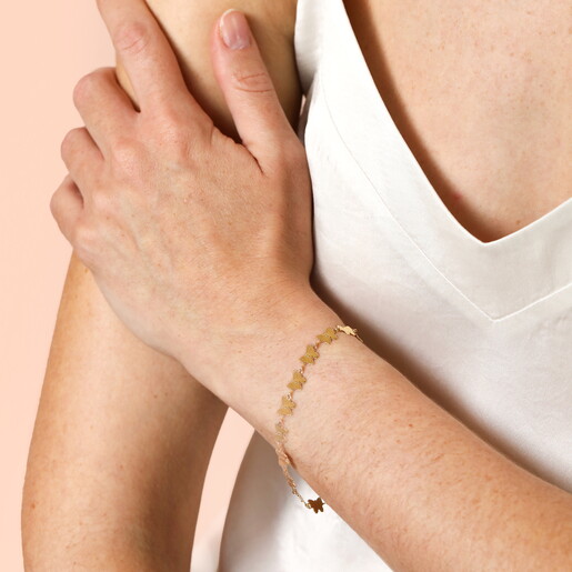 Stainless Steel Butterfly Chain Bracelet in Gold