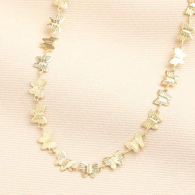 Stainless Steel Butterfly Chain Necklace in Gold Stainless Steel Butterfly Chain Necklace in Gold