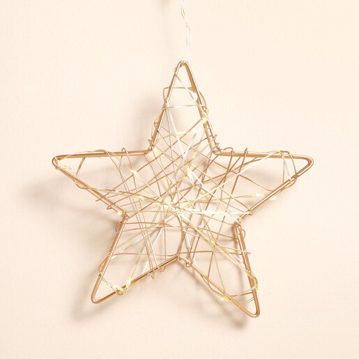 Battery Powered Light Up Star Hanging Decoration