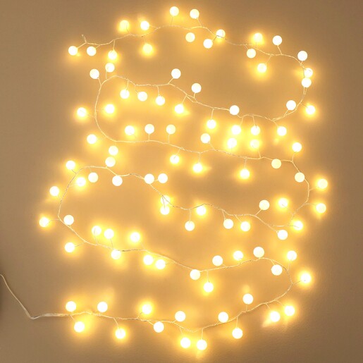 Battery Powered Christmas Snowberry White String Lights