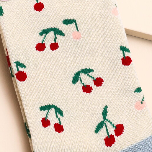 Miss Sparrow Mini Cherry Socks in Cream