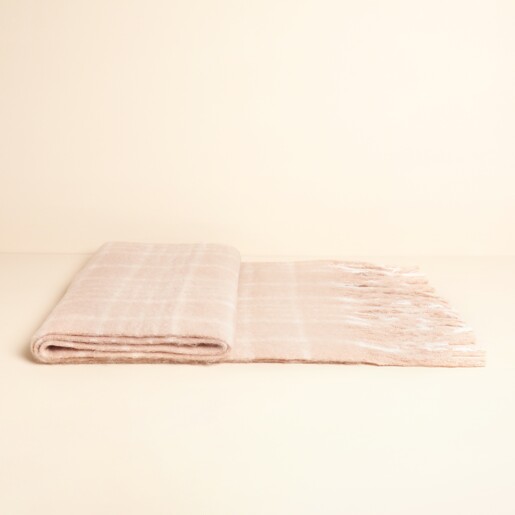 Beige Check Winter Scarf