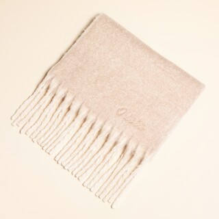 Personalised Beige Winter Scarf