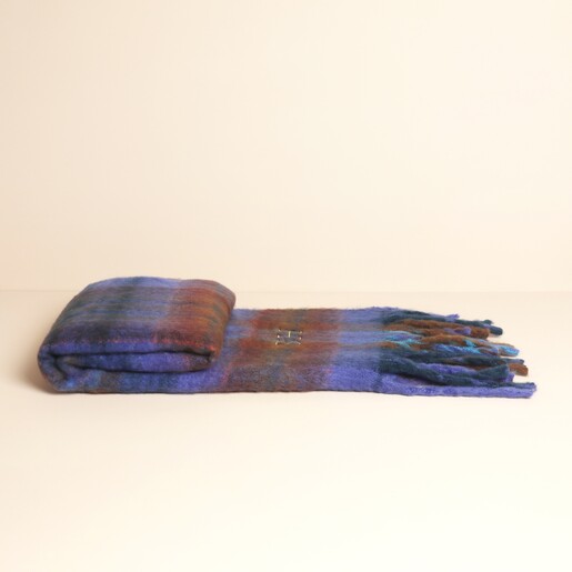 Personalised Blue and Brown Tartan Winter Scarf Personalised Blue and Brown Tartan Winter Scarf
