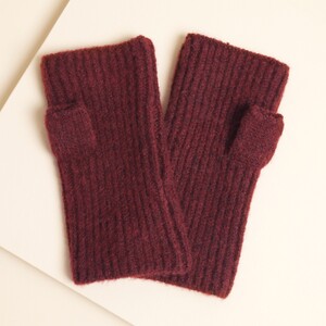 Burgundy Knitted Hand Warmers