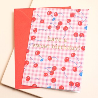 Ohh Deer Birthday Cherries Greetings Card