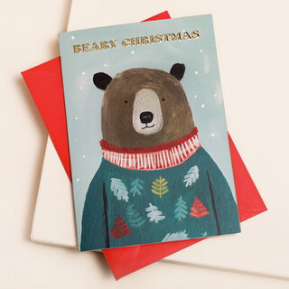 Ohh Deer Festive Bear Greeting Card