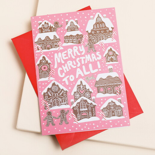 Ohh Deer Ginger Bread Houses Christmas Card