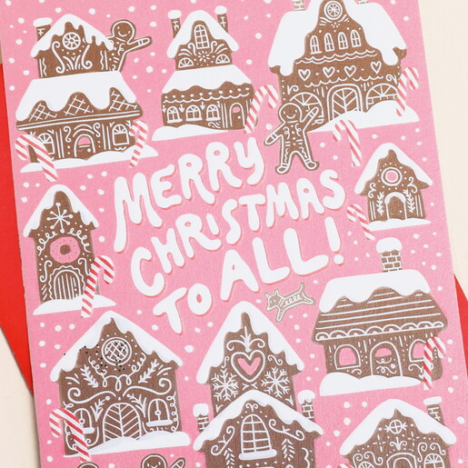 Ohh Deer Ginger Bread Houses Christmas Card