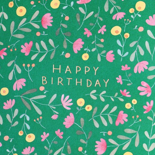 Ohh Deer Green Floral Greetings Card