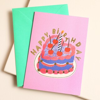 Ohh Deer Heart Cake Birthday Card 