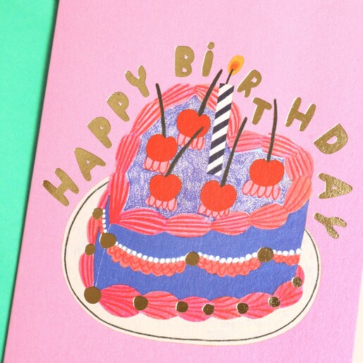 Ohh Deer Heart Cake Birthday Card 