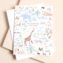 Ohh Deer One Lucky Baby Greetings Card
