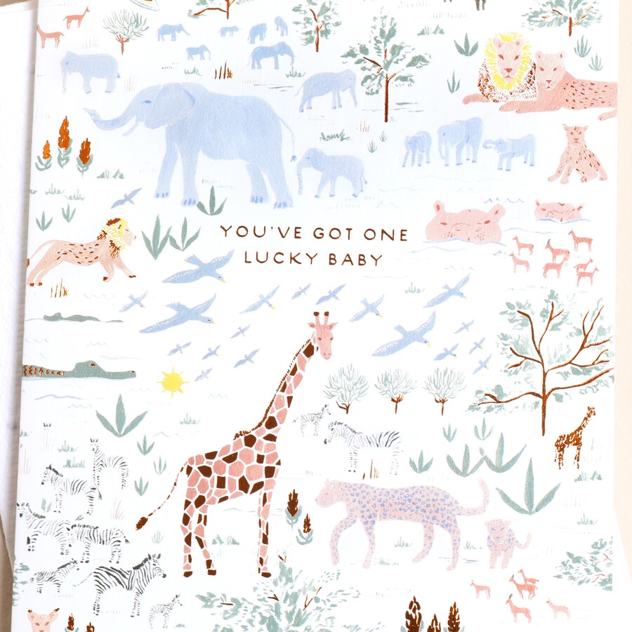 One Lucky Baby Greetings Card | Ohh Deer | Lisa Angel