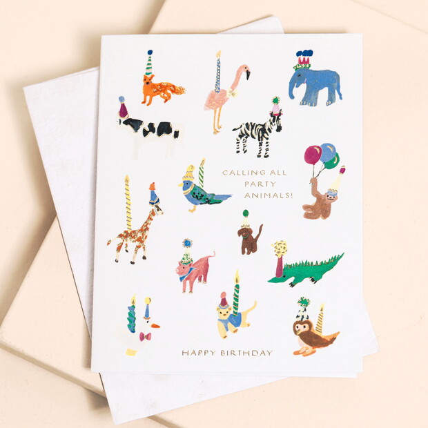 Ohh Deer Party Animals Greetings Card