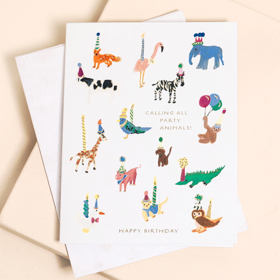 Party Animals Greetings Card | Ohh Deer | Lisa Angel