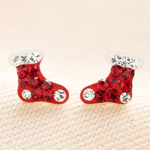 Crystal Stocking Stud Earrings
