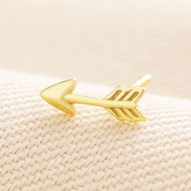 Sterling Silver Arrow Piercing Earring in Gold Sterling Silver Arrow Piercing Earring in Gold