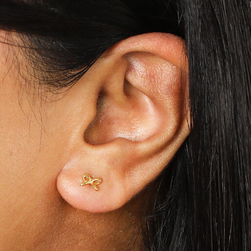 Sterling Silver Bow Piercing in Gold